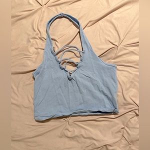 Express cropped halter top